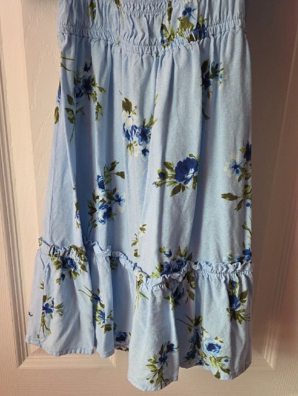 The Children's Place Light Blue Floral Puff-Sleeve Dress